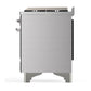 ILVE Majestic III 40-Inch Dual Fuel Range with 6 Sealed Burners + Griddle, 3.82 cu. ft. Oven, Stainless Steel with Chrome Trim, Natural Gas, Solid Door, UMD40FQNR3SSC