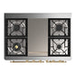 ILVE Majestic III 40-Inch Dual Fuel Range with 6 Sealed Burners + Griddle, 3.82 cu. ft. Oven, Stainless Steel with Brass Trim, Natural Gas, Solid Door, UMD40FQNR3SSG