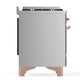 ILVE Majestic III 40-Inch Dual Fuel Range with 6 Sealed Burners + Griddle, 3.82 cu. ft. Oven, Stainless Steel with Copper Trim, Natural Gas, Solid Door, UMD40FQNR3SSP