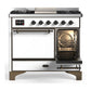 ILVE Majestic III 40-Inch Dual Fuel Range with 6 Sealed Burners + Griddle, 3.82 cu. ft. Oven, White with Burnished Trim, Liquid Propane, Solid Door, UMD40FQNR3WHBLP