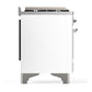 ILVE Majestic III 40-Inch Dual Fuel Range with 6 Sealed Burners + Griddle, 3.82 cu. ft. Oven, White with Chrome Trim, Natural Gas, Solid Door, UMD40FQNR3WHC