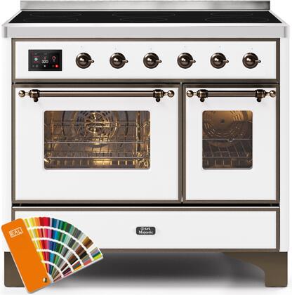 ILVE Majestic II 40" Induction Range with Element Stove and Electric Oven in RAL Custom Color with Bronze Trim, UMDI10NS3RAB