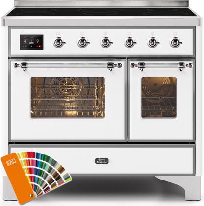 ILVE Majestic II 40" Induction Range with Element Stove and Electric Oven in RAL Custom Color with Chrome Trim, UMDI10NS3RAC