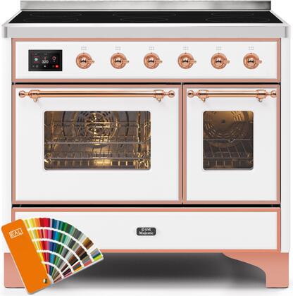 ILVE Majestic II 40" Induction Range with Element Stove and Electric Oven in RAL Custom Color with Copper Trim, UMDI10NS3RAP