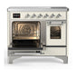 ILVE Majestic III 40-Inch Induction Range with 6 Induction Elements, 3.82 cu. ft. Oven, Antique White with Chrome Trim, Triple Glass Door, UMDIB40NR3AWC