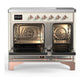 ILVE Majestic III 40-Inch Induction Range with 6 Induction Elements, 3.82 cu. ft. Oven, Antique White with Copper Trim, Triple Glass Door, UMDIB40NR3AWP