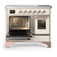 ILVE Majestic III 40-Inch Induction Range with 6 Induction Elements, 3.82 cu. ft. Oven, Antique White with Copper Trim, Triple Glass Door, UMDIB40NR3AWP