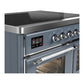 ILVE Majestic III 40-Inch Induction Range with 6 Induction Elements, 3.82 cu. ft. Oven, Blue Grey with Chrome Trim, Triple Glass Door, UMDIB40NR3BGC