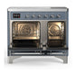 ILVE Majestic III 40-Inch Induction Range with 6 Induction Elements, 3.82 cu. ft. Oven, Blue Grey with Chrome Trim, Triple Glass Door, UMDIB40NR3BGC