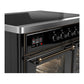 ILVE Majestic III 40-Inch Induction Range with 6 Induction Elements, 3.82 cu. ft. Oven, Glossy Black with Burnished Trim, Triple Glass Door, UMDIB40NR3BKB