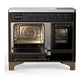 ILVE Majestic III 40-Inch Induction Range with 6 Induction Elements, 3.82 cu. ft. Oven, Glossy Black with Burnished Trim, Triple Glass Door, UMDIB40NR3BKB