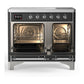 ILVE Majestic III 40-Inch Induction Range with 6 Induction Elements, 3.82 cu. ft. Oven, Glossy Black with Chrome Trim, Triple Glass Door, UMDIB40NR3BKC