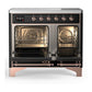 ILVE Majestic III 40-Inch Induction Range with 6 Induction Elements, 3.82 cu. ft. Oven, Glossy Black with Copper Trim, Triple Glass Door, UMDIB40NR3BKP