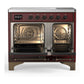 ILVE Majestic III 40-Inch Induction Range with 6 Induction Elements, 3.82 cu. ft. Oven, Burgundy with Burnished Trim, Triple Glass Door, UMDIB40NR3BUB