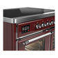 ILVE Majestic III 40-Inch Induction Range with 6 Induction Elements, 3.82 cu. ft. Oven, Burgundy with Chrome Trim, Triple Glass Door, UMDIB40NR3BUC