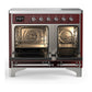 ILVE Majestic III 40-Inch Induction Range with 6 Induction Elements, 3.82 cu. ft. Oven, Burgundy with Chrome Trim, Triple Glass Door, UMDIB40NR3BUC