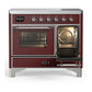 ILVE Majestic III 40-Inch Induction Range with 6 Induction Elements, 3.82 cu. ft. Oven, Burgundy with Chrome Trim, Triple Glass Door, UMDIB40NR3BUC