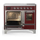 ILVE Majestic III 40-Inch Induction Range with 6 Induction Elements, 3.82 cu. ft. Oven, Burgundy with Chrome Trim, Triple Glass Door, UMDIB40NR3BUC
