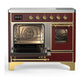 ILVE Majestic III 40-Inch Induction Range with 6 Induction Elements, 3.82 cu. ft. Oven, Burgundy with Brass Trim, Triple Glass Door, UMDIB40NR3BUG