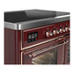 ILVE Majestic III 40-Inch Induction Range with 6 Induction Elements, 3.82 cu. ft. Oven, Burgundy with Copper Trim, Triple Glass Door, UMDIB40NR3BUP