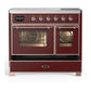 ILVE Majestic III 40-Inch Induction Range with 6 Induction Elements, 3.82 cu. ft. Oven, Burgundy with Copper Trim, Triple Glass Door, UMDIB40NR3BUP