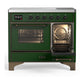 ILVE Majestic III 40-Inch Induction Range with 6 Induction Elements, 3.82 cu. ft. Oven, Emerald Green with Burnished Trim, Triple Glass Door, UMDIB40NR3EGB