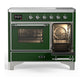 ILVE Majestic III 40-Inch Induction Range with 6 Induction Elements, 3.82 cu. ft. Oven, Emerald Green with Chrome Trim, Triple Glass Door, UMDIB40NR3EGC