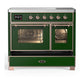 ILVE Majestic III 40-Inch Induction Range with 6 Induction Elements, 3.82 cu. ft. Oven, Emerald Green with Copper Trim, Triple Glass Door, UMDIB40NR3EGP