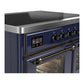 ILVE Majestic III 40-Inch Induction Range with 6 Induction Elements, 3.82 cu. ft. Oven, Mightnight Blue with Burnished Trim, Triple Glass Door, UMDIB40NR3MBB