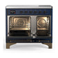 ILVE Majestic III 40-Inch Induction Range with 6 Induction Elements, 3.82 cu. ft. Oven, Mightnight Blue with Burnished Trim, Triple Glass Door, UMDIB40NR3MBB