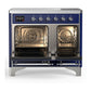 ILVE Majestic III 40-Inch Induction Range with 6 Induction Elements, 3.82 cu. ft. Oven, Mightnight Blue with Chrome Trim, Triple Glass Door, UMDIB40NR3MBC