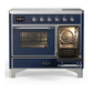 ILVE Majestic III 40-Inch Induction Range with 6 Induction Elements, 3.82 cu. ft. Oven, Mightnight Blue with Chrome Trim, Triple Glass Door, UMDIB40NR3MBC