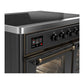 ILVE Majestic III 40-Inch Induction Range with 6 Induction Elements, 3.82 cu. ft. Oven, Matte Graphite with Burnished Trim, Triple Glass Door, UMDIB40NR3MGB