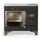 ILVE Majestic III 40-Inch Induction Range with 6 Induction Elements, 3.82 cu. ft. Oven, Matte Graphite with Burnished Trim, Triple Glass Door, UMDIB40NR3MGB
