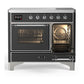 ILVE Majestic III 40-Inch Induction Range with 6 Induction Elements, 3.82 cu. ft. Oven, Matte Graphite with Chrome Trim, Triple Glass Door, UMDIB40NR3MGC