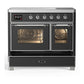 ILVE Majestic III 40-Inch Induction Range with 6 Induction Elements, 3.82 cu. ft. Oven, Matte Graphite with Chrome Trim, Triple Glass Door, UMDIB40NR3MGC