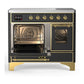 ILVE Majestic III 40-Inch Induction Range with 6 Induction Elements, 3.82 cu. ft. Oven, Matte Graphite with Brass Trim, Triple Glass Door, UMDIB40NR3MGG