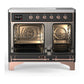 ILVE Majestic III 40-Inch Induction Range with 6 Induction Elements, 3.82 cu. ft. Oven, Matte Graphite with Copper Trim, Triple Glass Door, UMDIB40NR3MGP