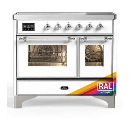 ILVE Majestic III 40-Inch Induction Range with 6 Induction Elements, 3.82 cu. ft. Oven, RAL with Chrome Trim, Triple Glass Door, UMDIB40NR3RAC