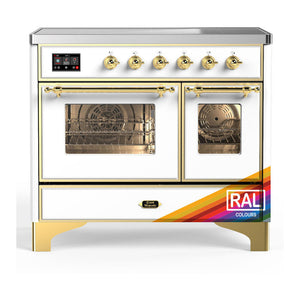 ILVE Majestic III 40-Inch Induction Range with 6 Induction Elements, 3.82 cu. ft. Oven, RAL with Brass Trim, Triple Glass Door, UMDIB40NR3RAG