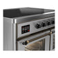 ILVE Majestic III 40-Inch Induction Range with 6 Induction Elements, 3.82 cu. ft. Oven, Stainless Steel with Burnished Trim, Triple Glass Door, UMDIB40NR3SSB