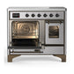 ILVE Majestic III 40-Inch Induction Range with 6 Induction Elements, 3.82 cu. ft. Oven, Stainless Steel with Burnished Trim, Triple Glass Door, UMDIB40NR3SSB