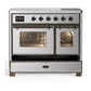 ILVE Majestic III 40-Inch Induction Range with 6 Induction Elements, 3.82 cu. ft. Oven, Stainless Steel with Burnished Trim, Triple Glass Door, UMDIB40NR3SSB
