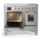 ILVE Majestic III 40-Inch Induction Range with 6 Induction Elements, 3.82 cu. ft. Oven, Stainless Steel with Chrome Trim, Triple Glass Door, UMDIB40NR3SSC