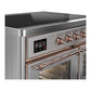ILVE Majestic III 40-Inch Induction Range with 6 Induction Elements, 3.82 cu. ft. Oven, Stainless Steel with Copper Trim, Triple Glass Door, UMDIB40NR3SSP