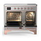 ILVE Majestic III 40-Inch Induction Range with 6 Induction Elements, 3.82 cu. ft. Oven, Stainless Steel with Copper Trim, Triple Glass Door, UMDIB40NR3SSP