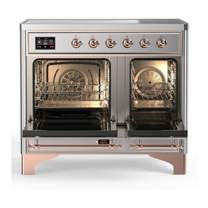 ILVE Majestic III 40-Inch Induction Range with 6 Induction Elements, 3.82 cu. ft. Oven, Stainless Steel with Copper Trim, Triple Glass Door, UMDIB40NR3SSP
