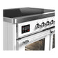 ILVE Majestic III 40-Inch Induction Range with 6 Induction Elements, 3.82 cu. ft. Oven, White with Chrome Trim, Triple Glass Door, UMDIB40NR3WHC