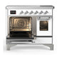 ILVE Majestic III 40-Inch Induction Range with 6 Induction Elements, 3.82 cu. ft. Oven, White with Chrome Trim, Triple Glass Door, UMDIB40NR3WHC