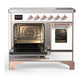 ILVE Majestic III 40-Inch Induction Range with 6 Induction Elements, 3.82 cu. ft. Oven, White with Copper Trim, Triple Glass Door, UMDIB40NR3WHP